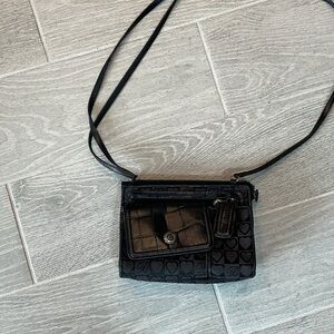 Brighton Black Heart-Pattern Crossbody Bag - Classic Women's Shoulder Bag